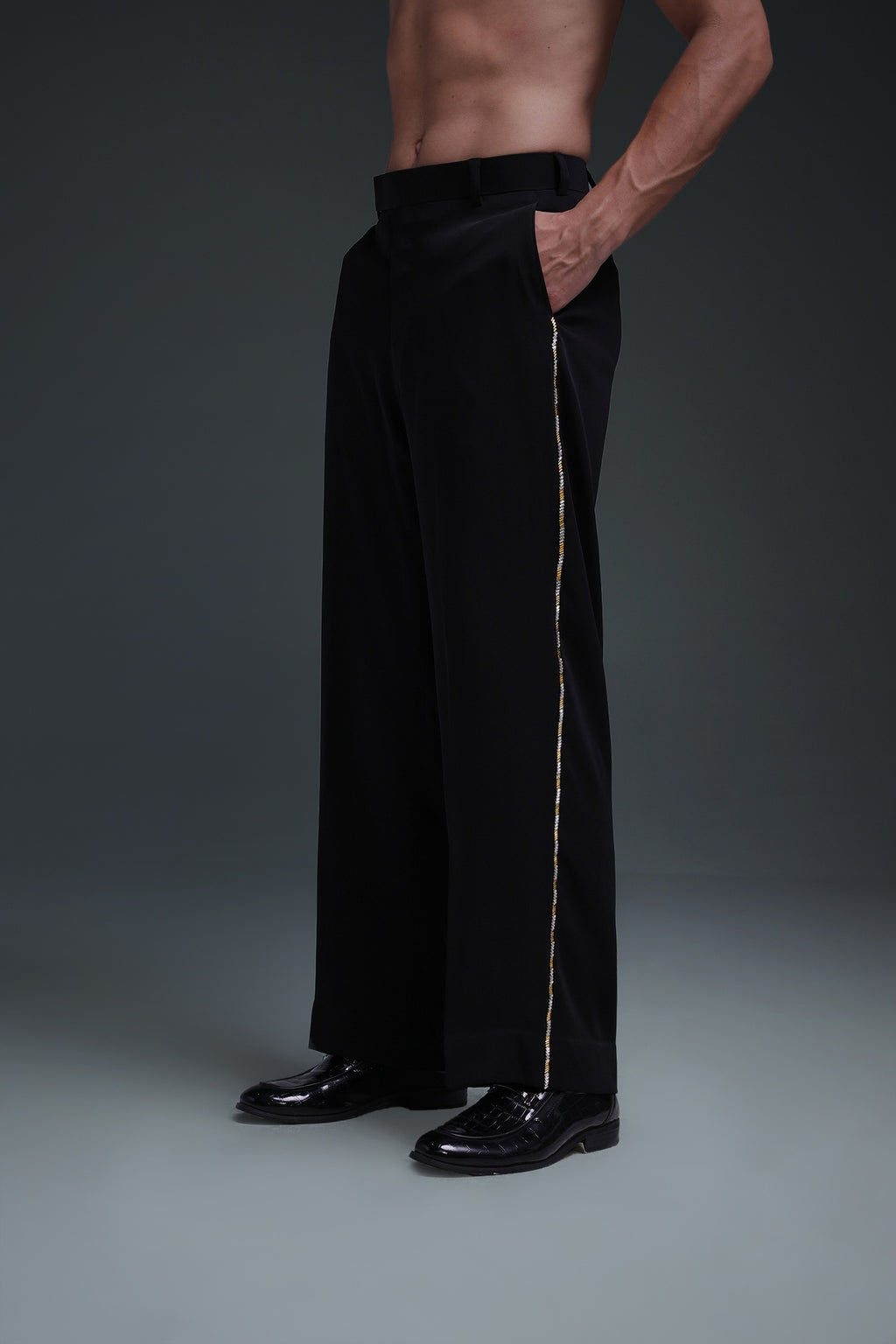 Glisten(Rhinestones) - Hand Embriodered Designer Trouser