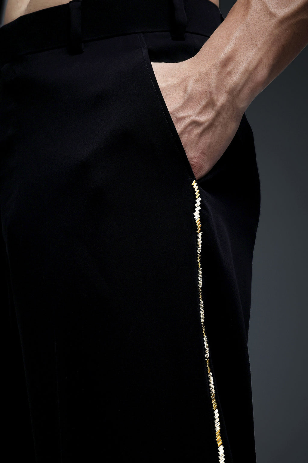 Glisten(Rhinestones) - Hand Embriodered Designer Trouser