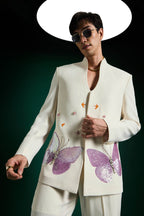 Heebie Jeebie(Butterfly) Hand Embroidered Bandhgala