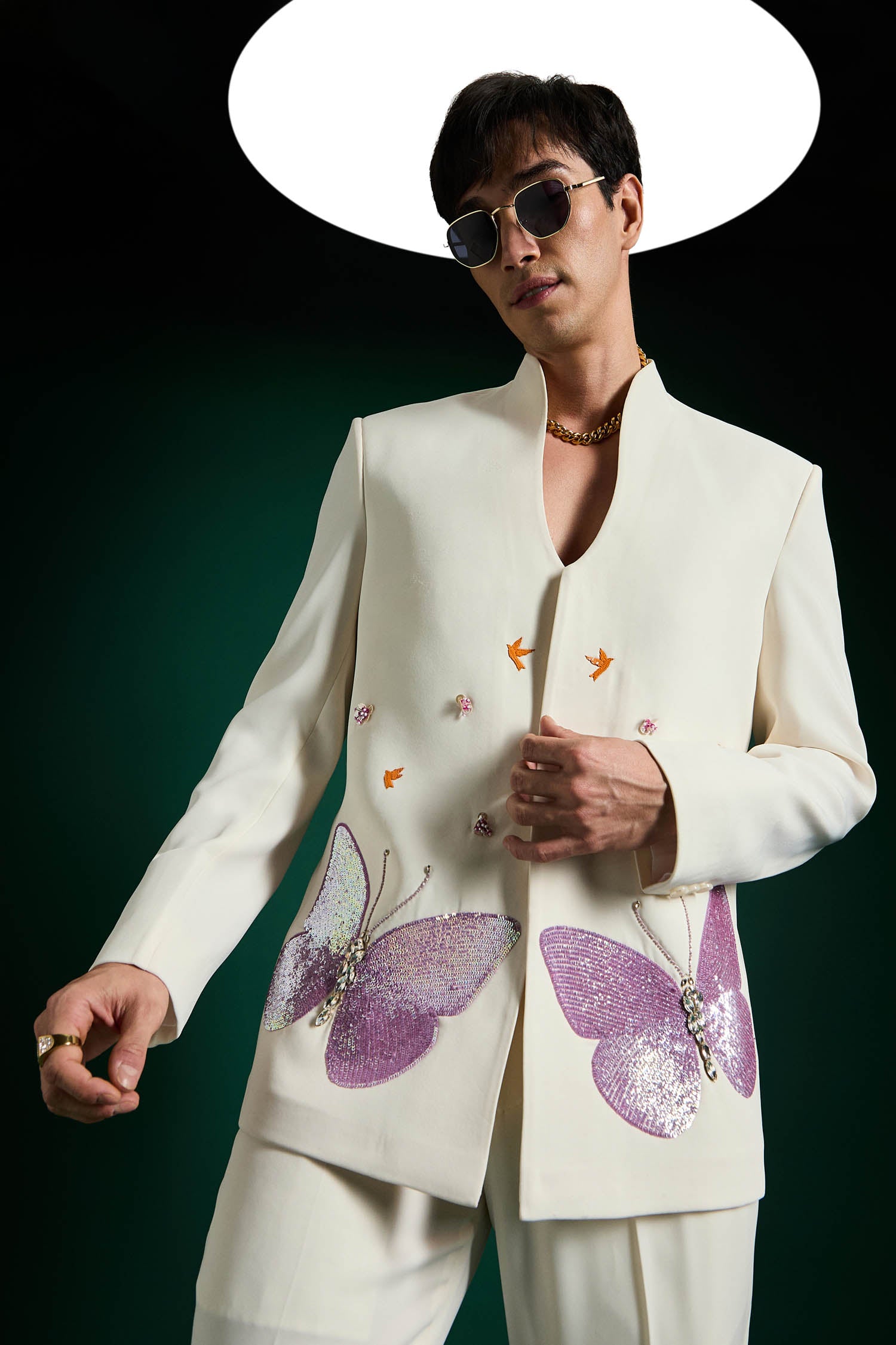 Heebie Jeebie(Butterfly) Hand Embroidered Bandhgala