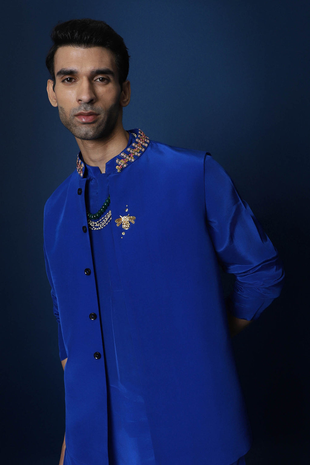 Bee Bundi Kurta - Royal Blue