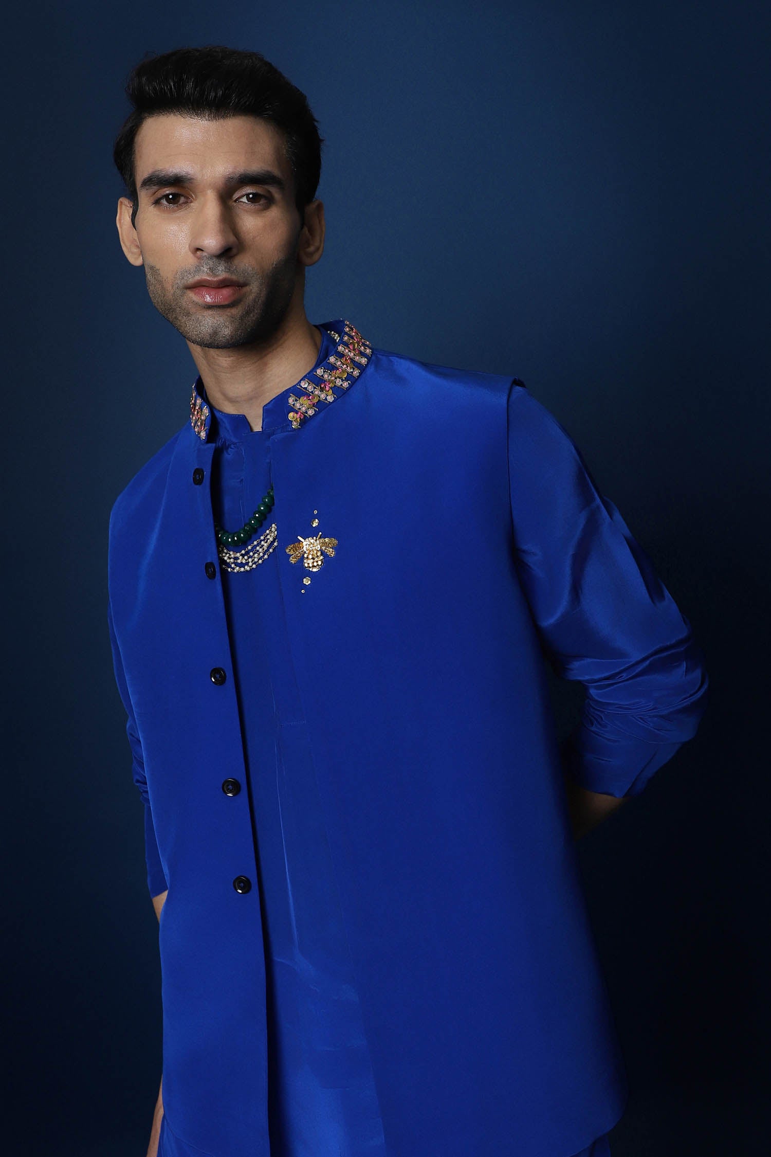 Bee Bundi Kurta - Royal Blue