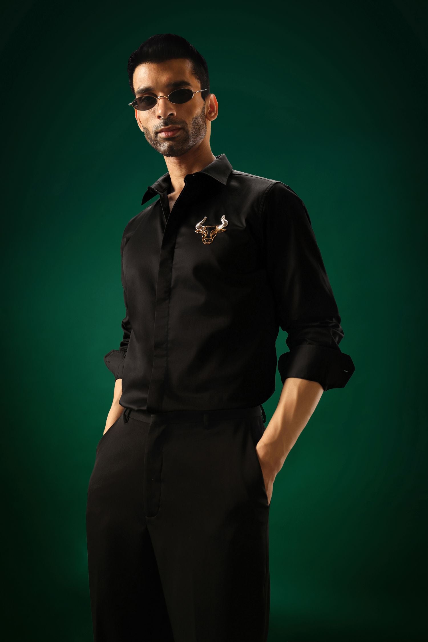 Bison(Bull) - Hand Embroidered Designer Shirt