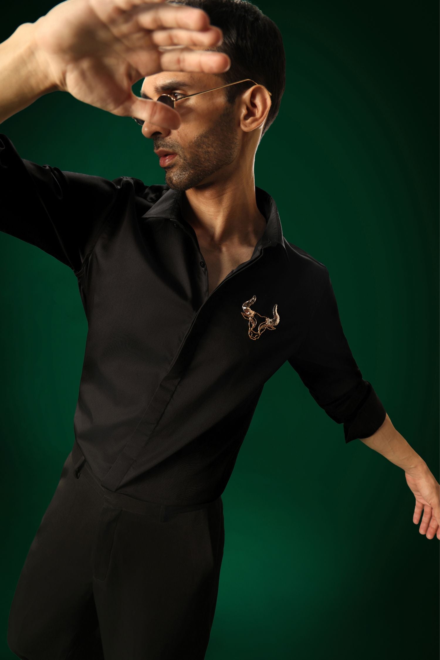 Bison(Bull) - Hand Embroidered Designer Shirt