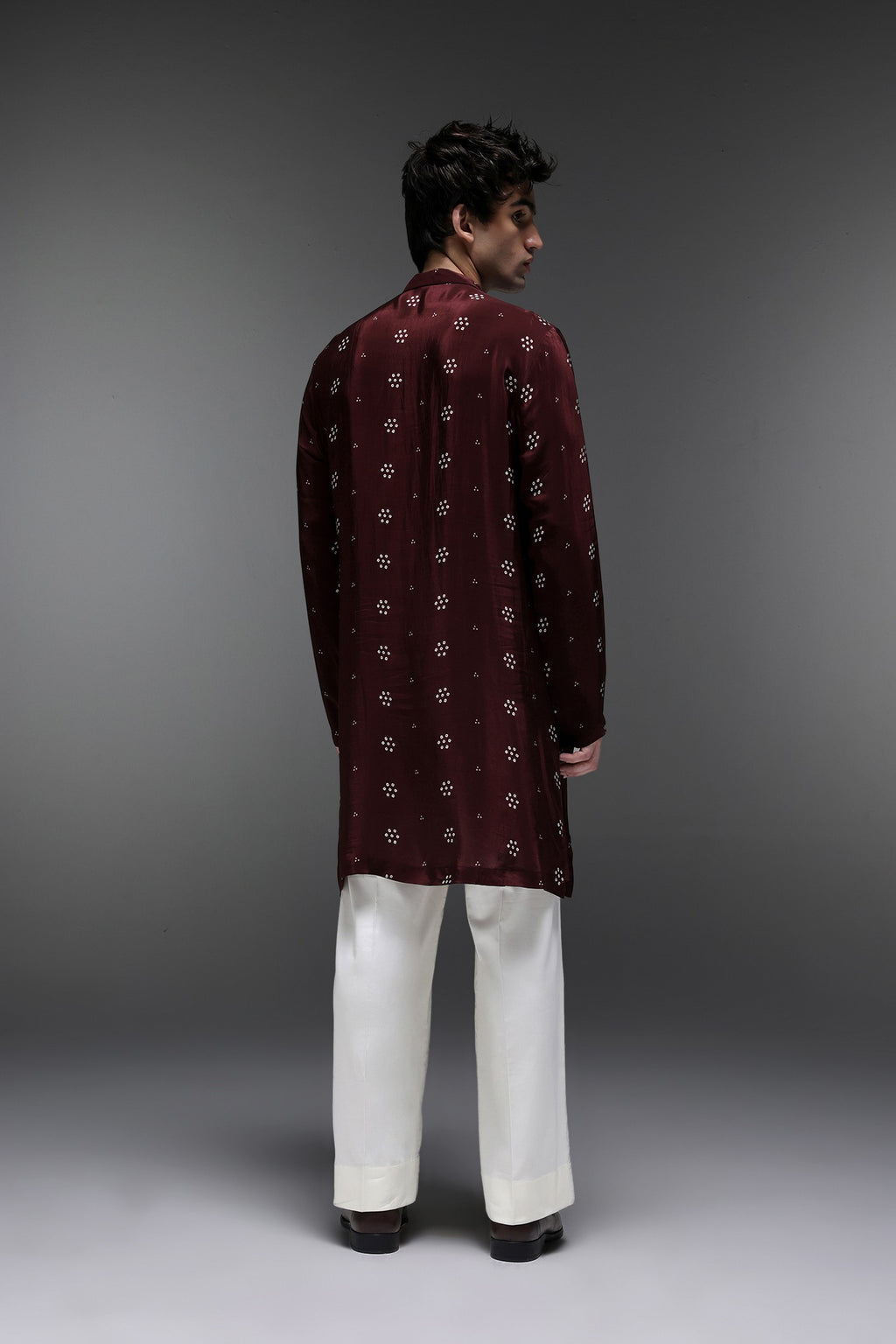 Brown Munde Bhandini - Hand Embroidered Designer Kurta - Brown