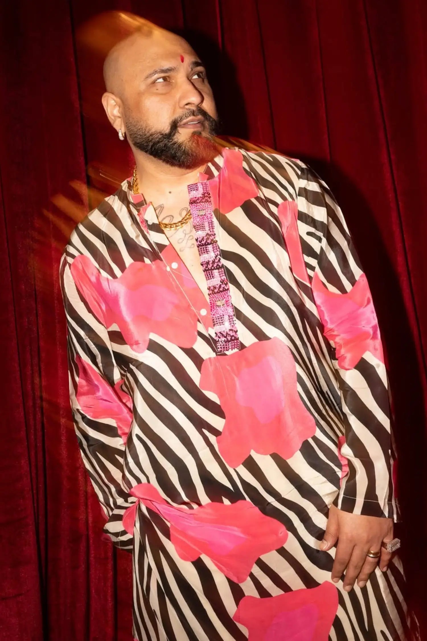 Wild Striped Printed Designer Kurta - Black and White