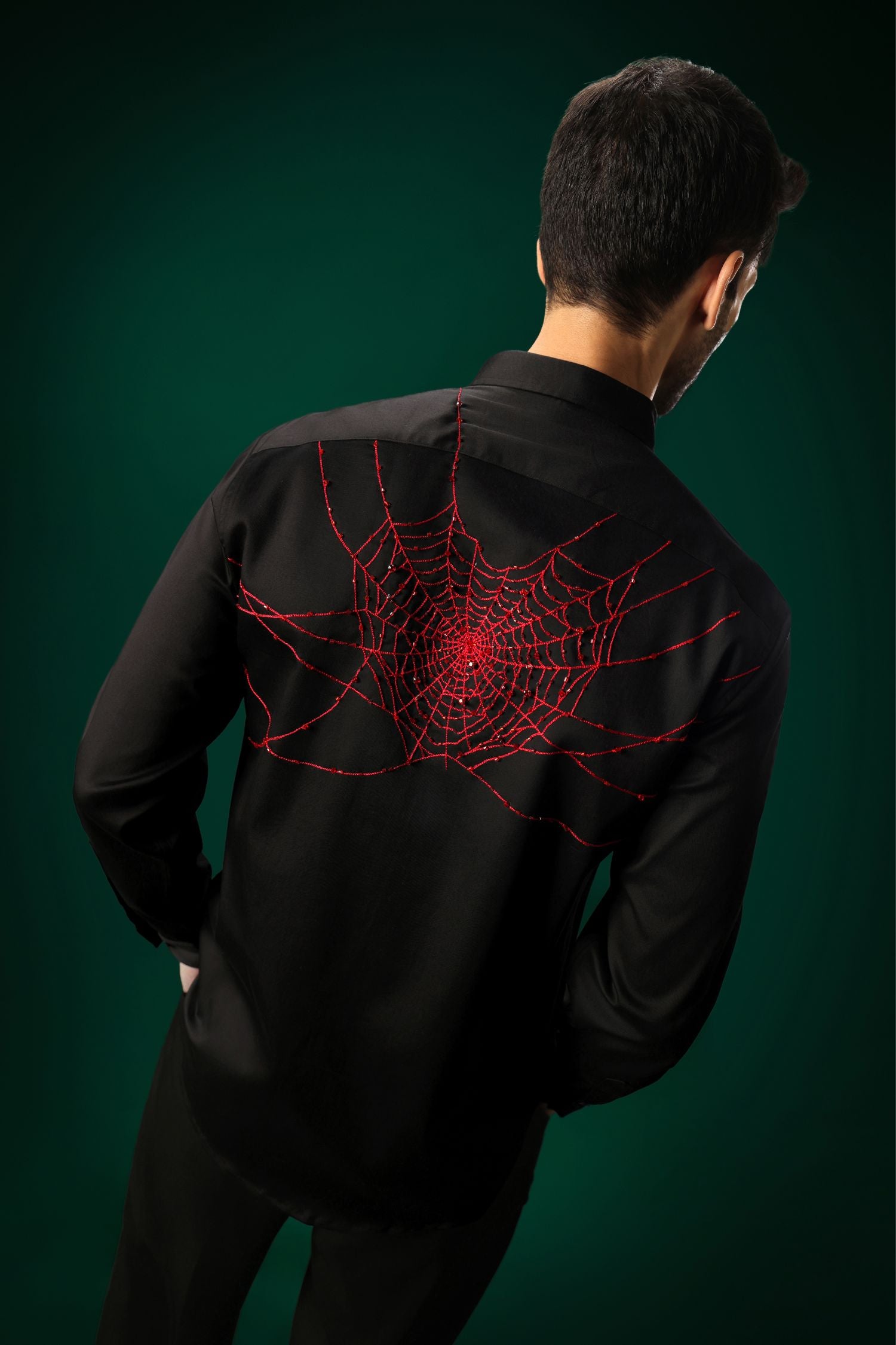 Cobweb(Spider) - Hand Embroidered Designer Shirt