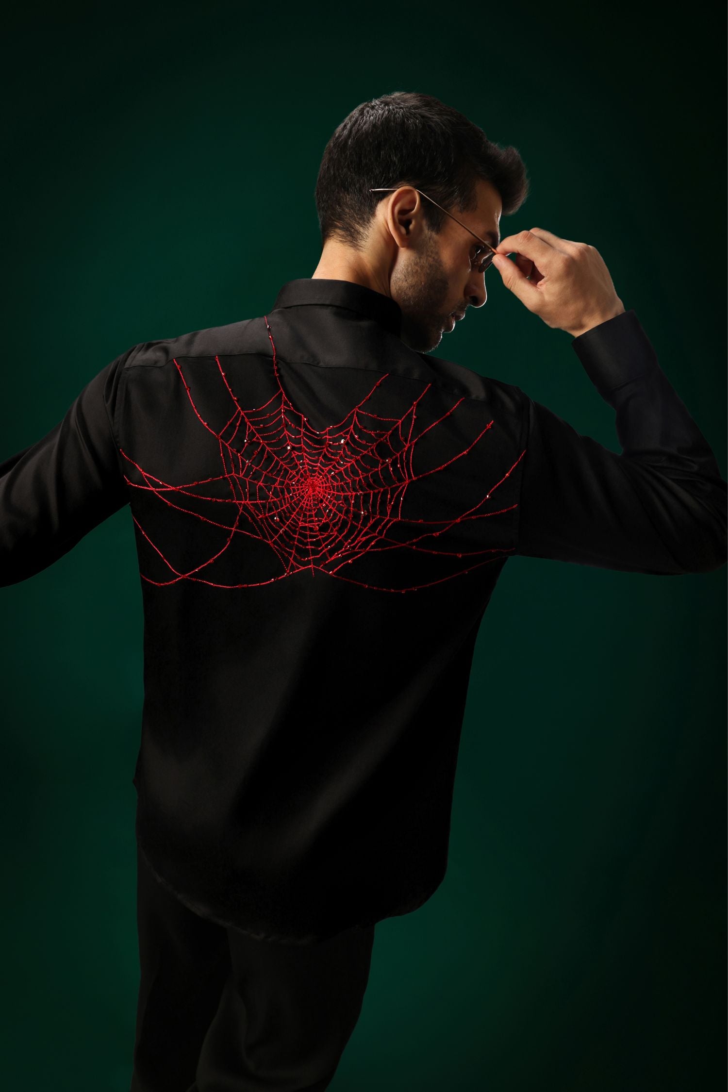 Cobweb(Spider) - Hand Embroidered Designer Shirt
