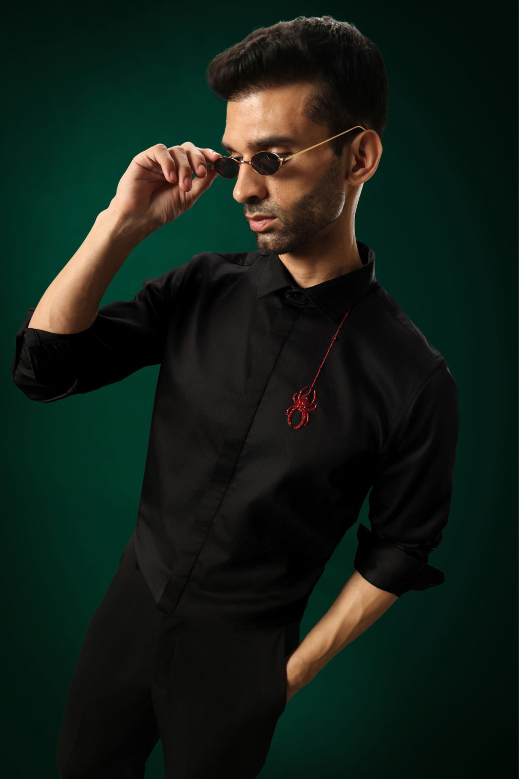 Cobweb(Spider) - Hand Embroidered Designer Shirt