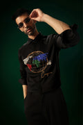 Conquerer(Globe) - Hand Embroidered Designer Shirt