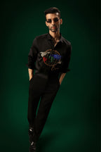 Conquerer(Globe) - Hand Embroidered Designer Shirt