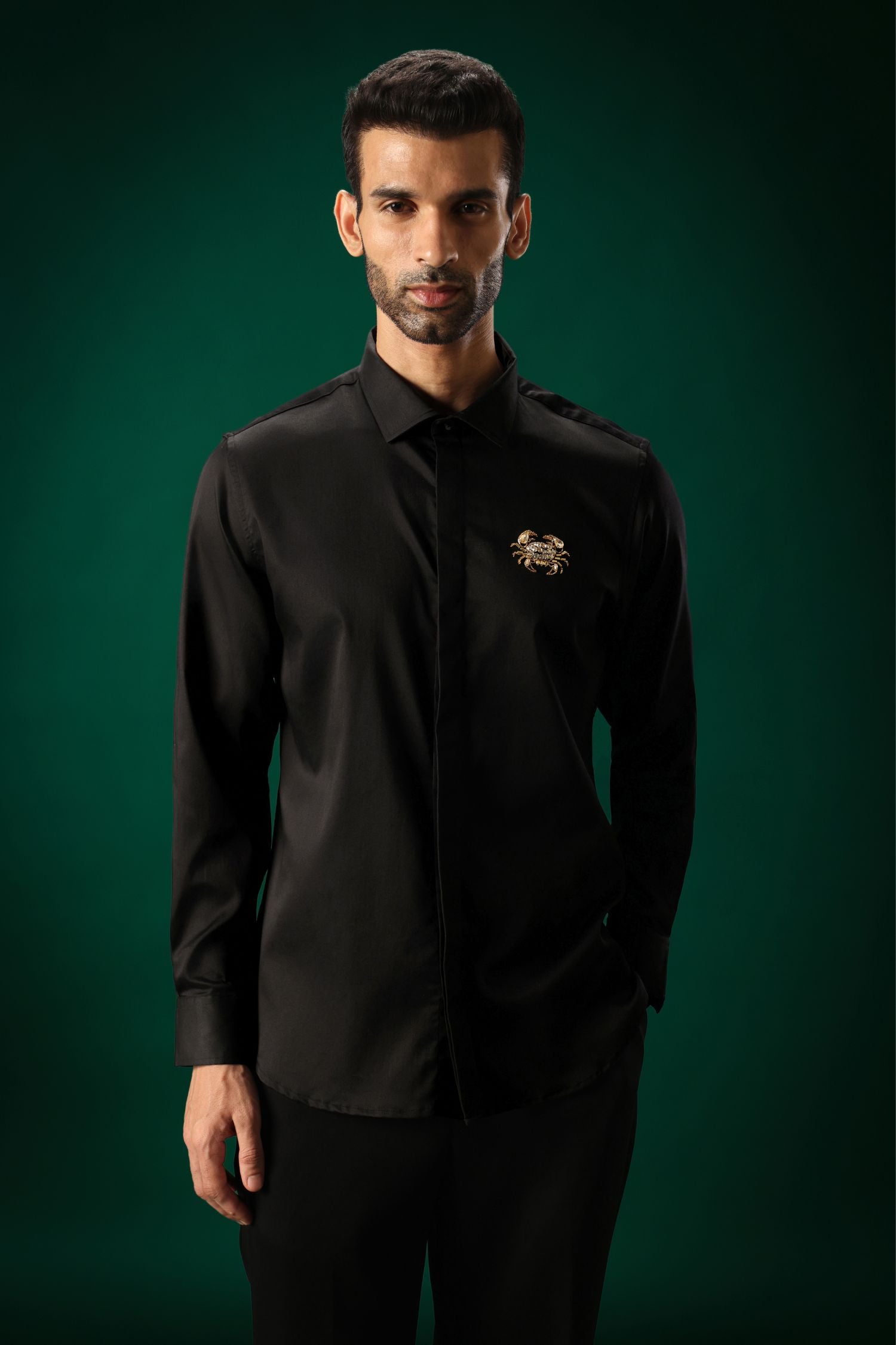 Crab - Hand Embroidered Designer Shirt