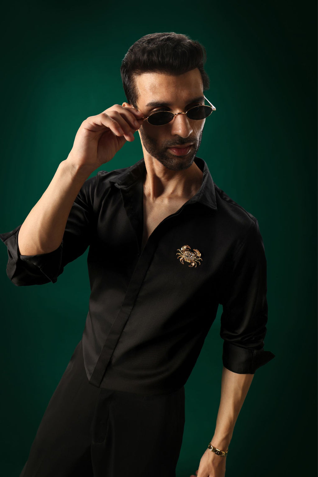 Crab - Hand Embroidered Designer Shirt