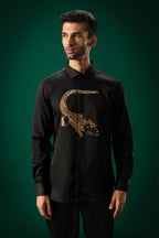Crocodile - Hand Embroidered Designer Shirt