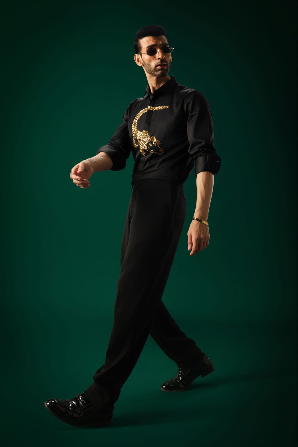 Crocodile - Hand Embroidered Designer Shirt