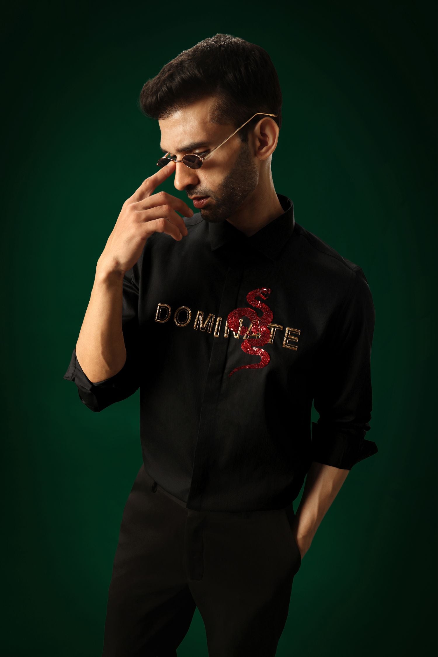 Dominate - Hand Embroidered Designer Shirt