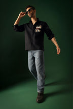 Fragment - Hand Embroidered Designer Shirt - Black