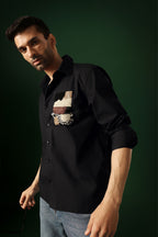 Fragment - Hand Embroidered Designer Shirt - Black
