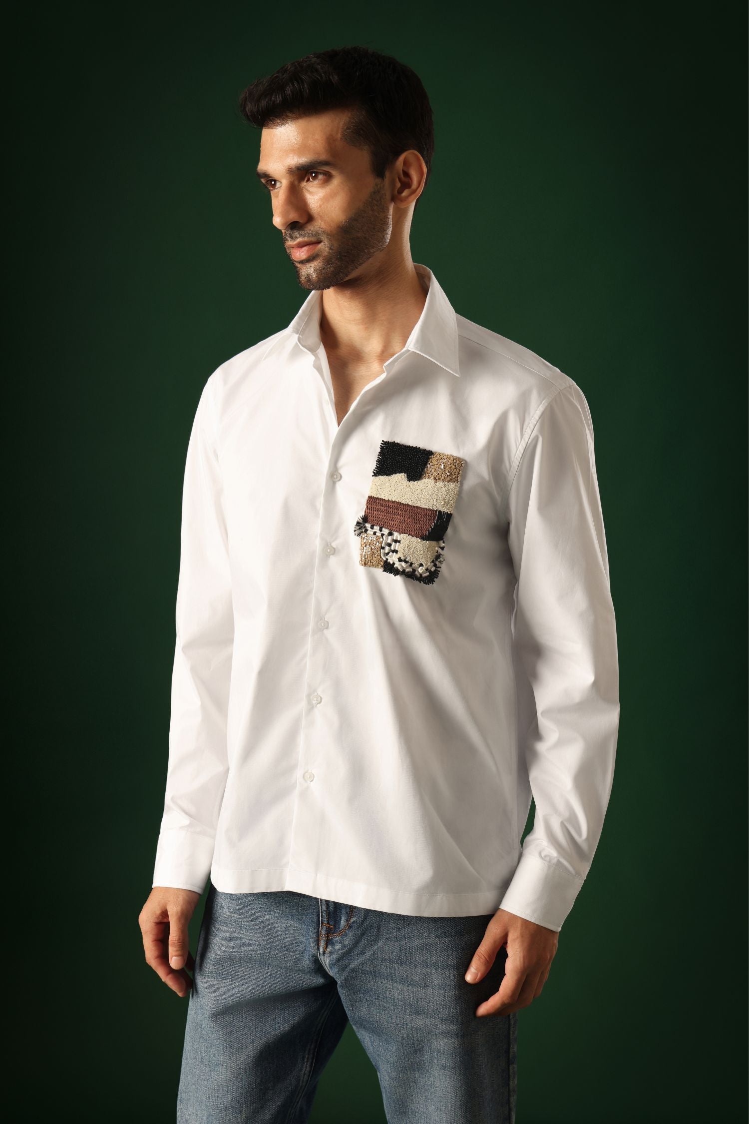 Fragment - Hand Embroidered Designer Shirt - White