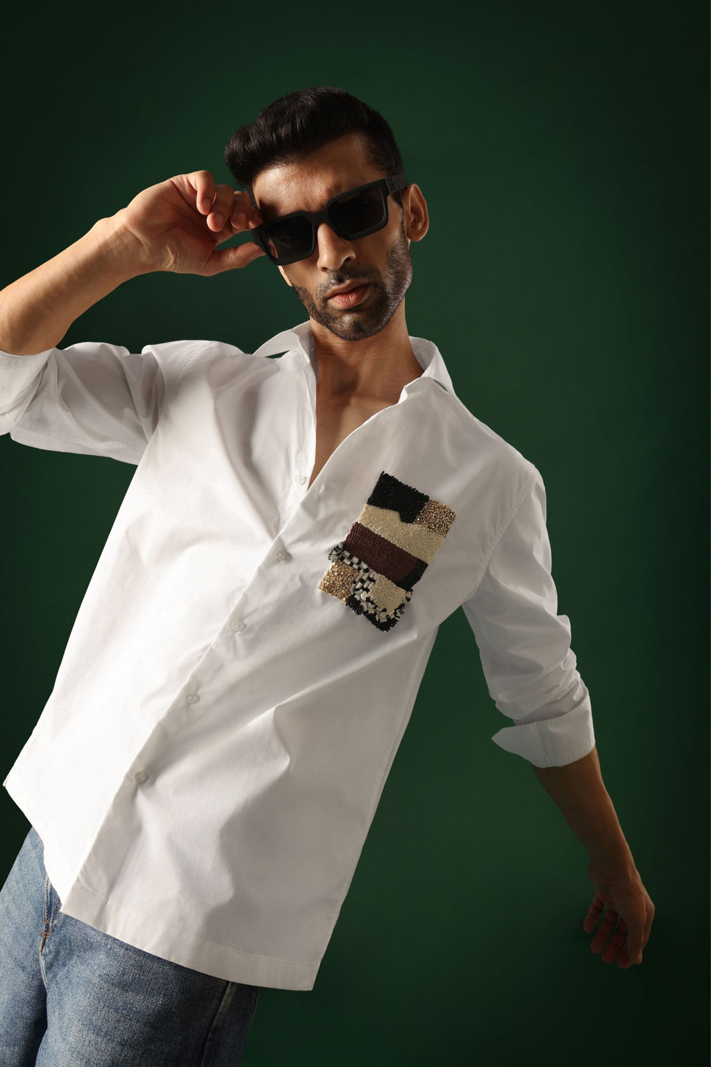 Fragment - Hand Embroidered Designer Shirt - White