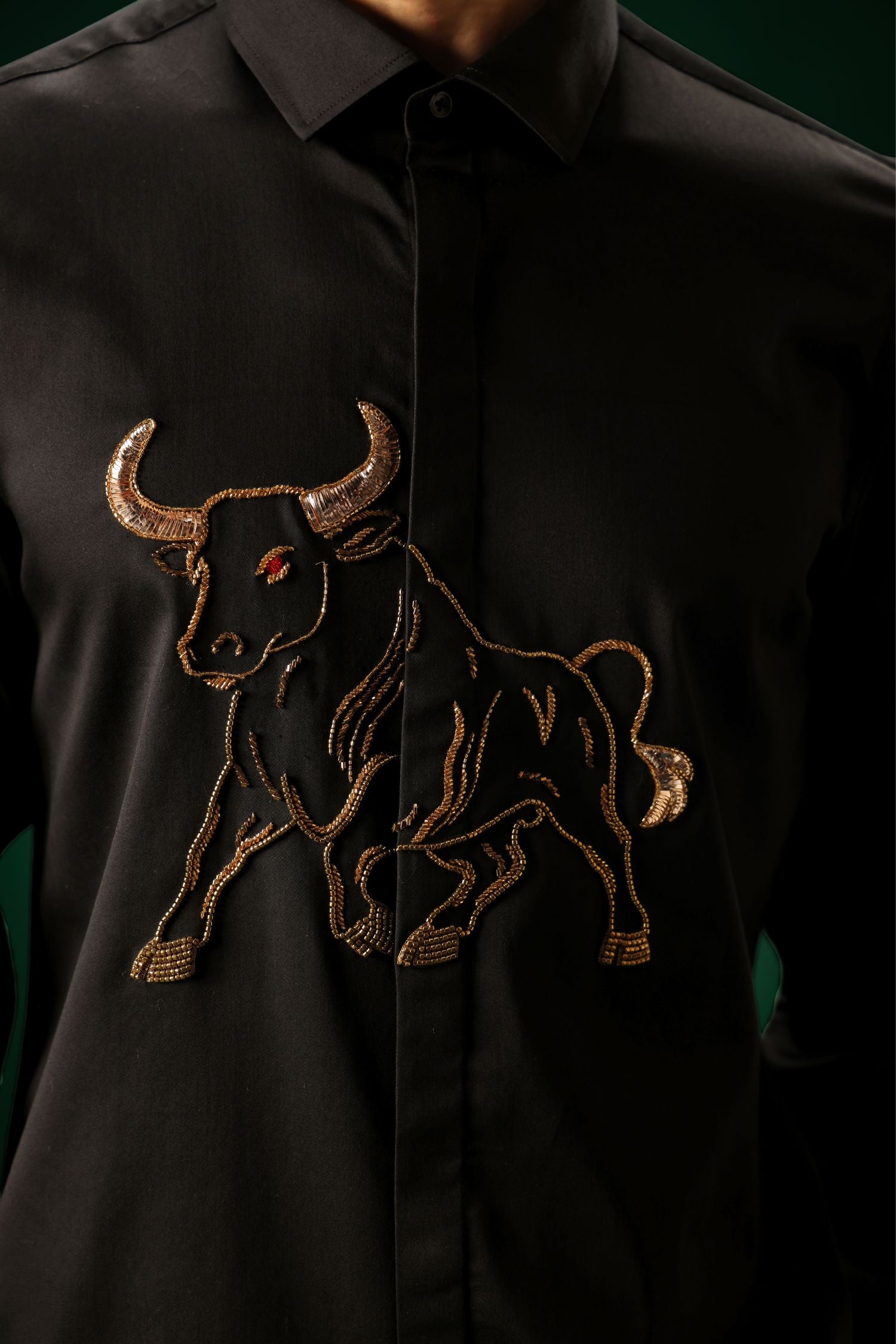 Gini(Bull) - Hand Embroidered Designer Shirt
