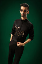 Gini(Bull) - Hand Embroidered Designer Shirt