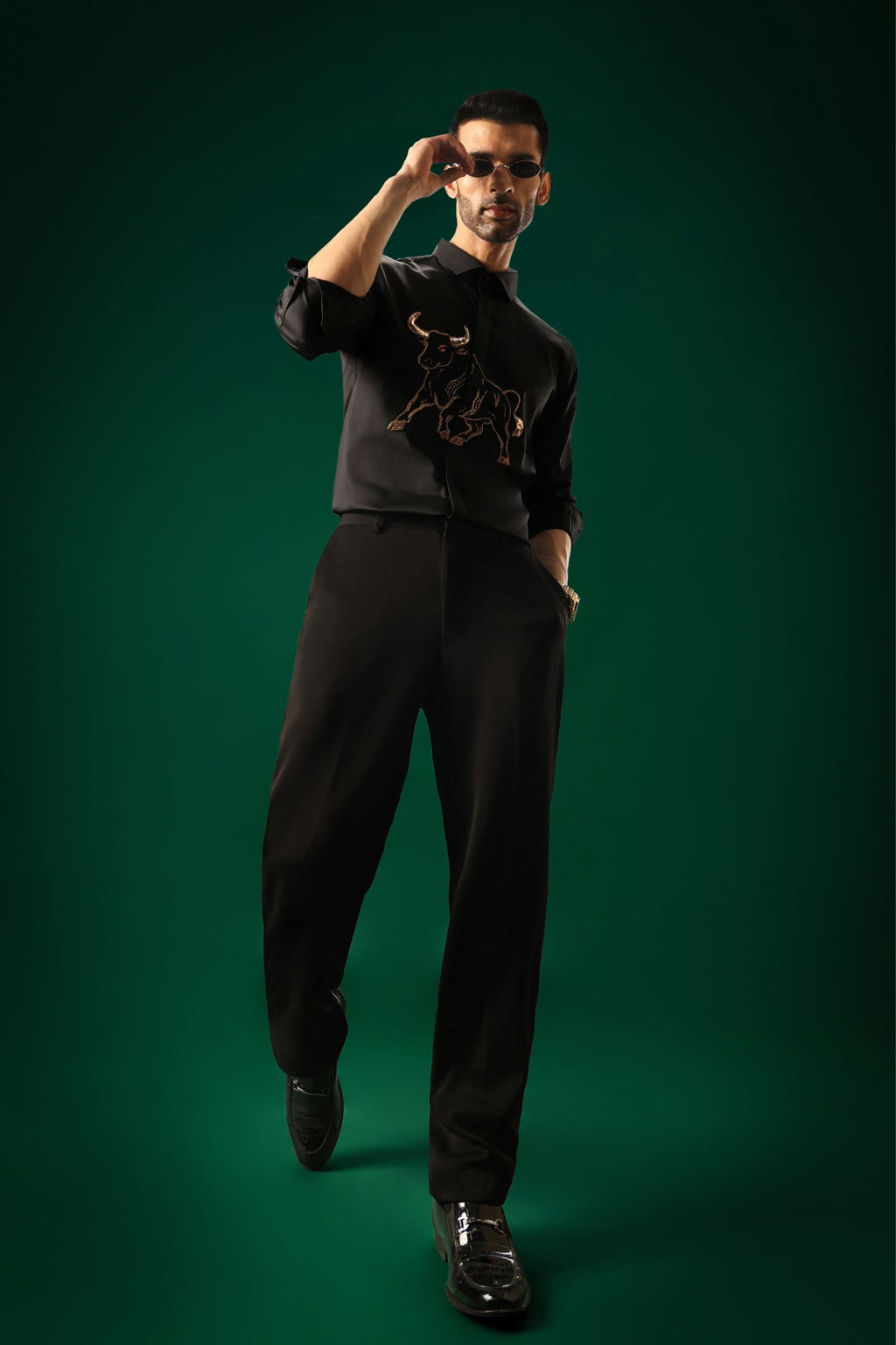 Gini(Bull) - Hand Embroidered Designer Shirt
