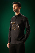 Gini(Bull) - Hand Embroidered Designer Shirt