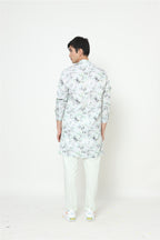 Green Cotton Printed Kurta Set