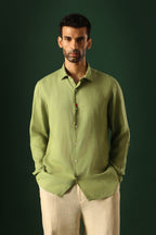 Heart Irish Linen Shirt - Green