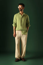 Heart Irish Linen Shirt - Green