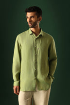 Daisy Irish Linen Shirt - Green
