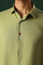 Lady Bug Irish Linen Shirt - Green