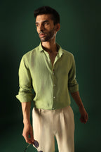 Lady Bug Irish Linen Shirt - Green