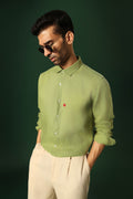 Leaf Irish Linen Shirt - Green