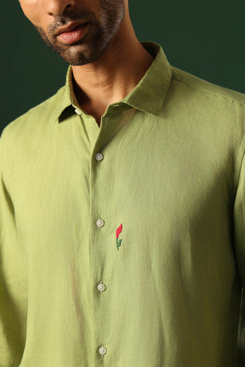Lilly Irish Linen shirt - Green