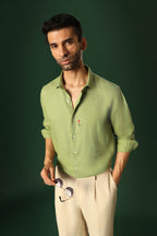 Lilly Irish Linen shirt - Green