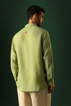 Bird Irish Linen Shirt - Green