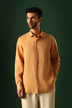 Daisy Irish Linen Shirt - Pumpkin