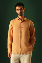 Bird Irish Linen Shirt - Pumpkin