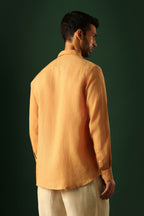 Leaf Irish Linen Shirt - Pumpkin