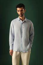 Daisy Irish Linen Shirt - Light Blue