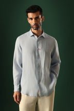 Anchor Irish Linen Shirt - Light Blue