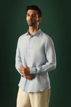 Anchor Irish Linen Shirt - Light Blue