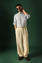 Anchor Irish Linen Shirt - Light Blue