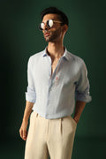 Anchor Irish Linen Shirt - Light Blue