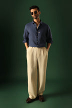 Daisy Irish Linen Shirt - Navy