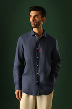 Bird Irish Linen Shirt - Navy