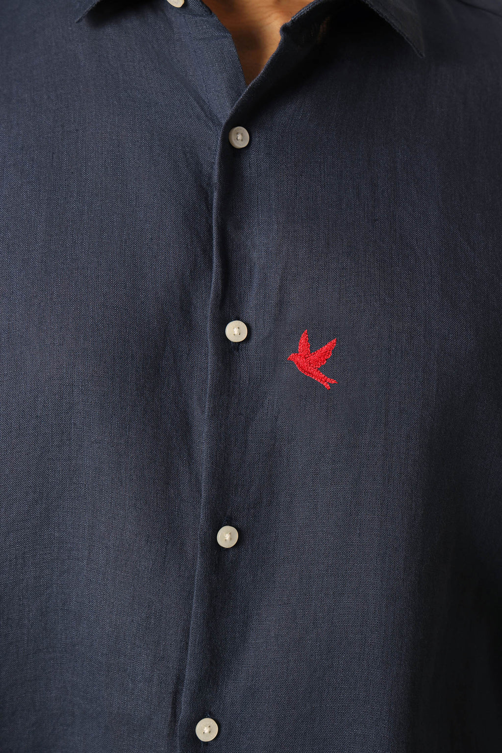 Bird Irish Linen Shirt - Navy