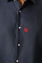 Bird Irish Linen Shirt - Navy